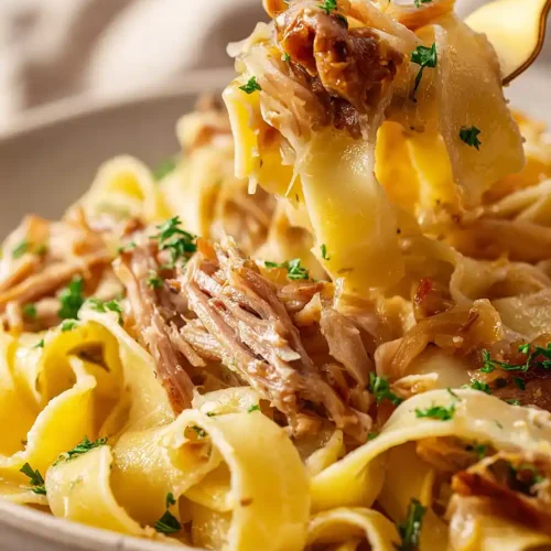 pork, sauerkraut and noodles