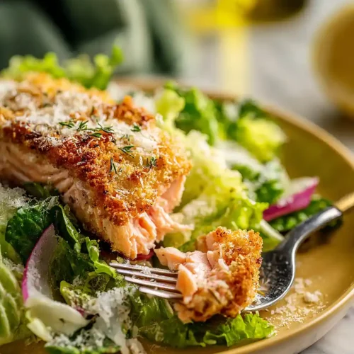 parmesan crusted salmon caesar salad