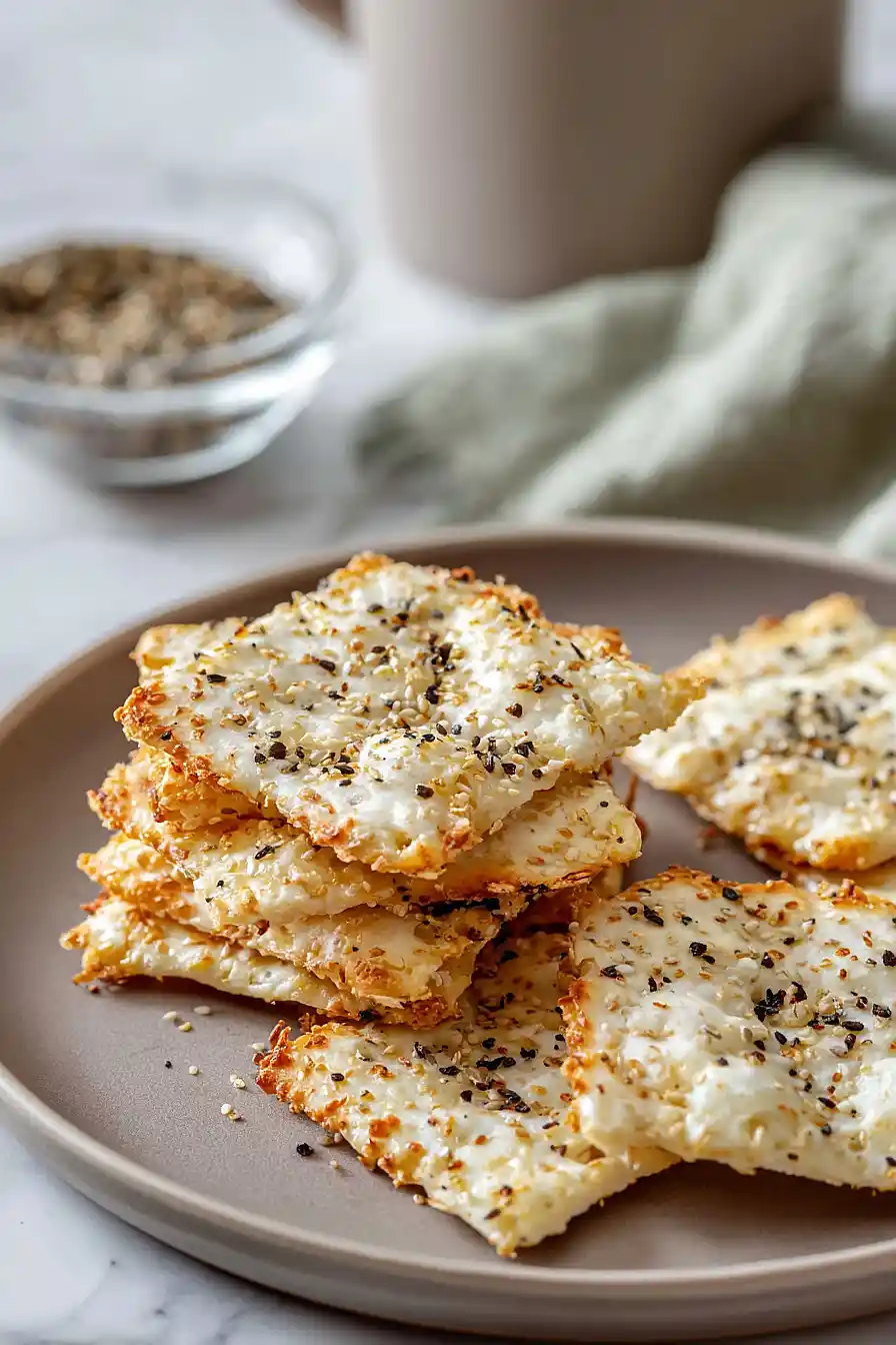 everything bagel cottage cheese crackers