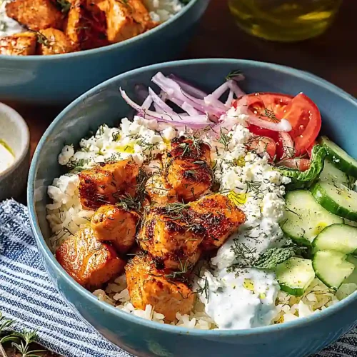 mediterranean salmon bowl