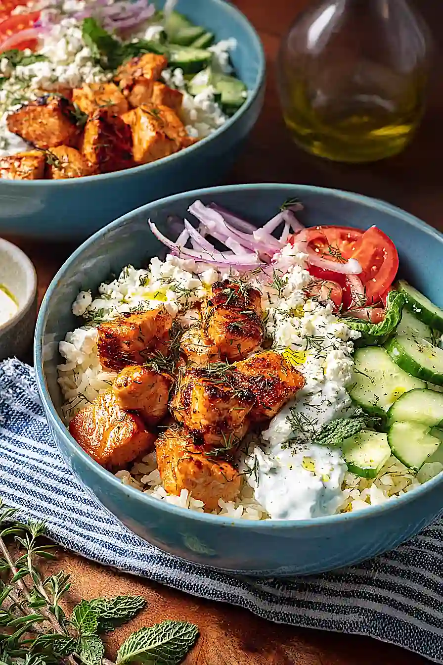 mediterranean salmon bowl