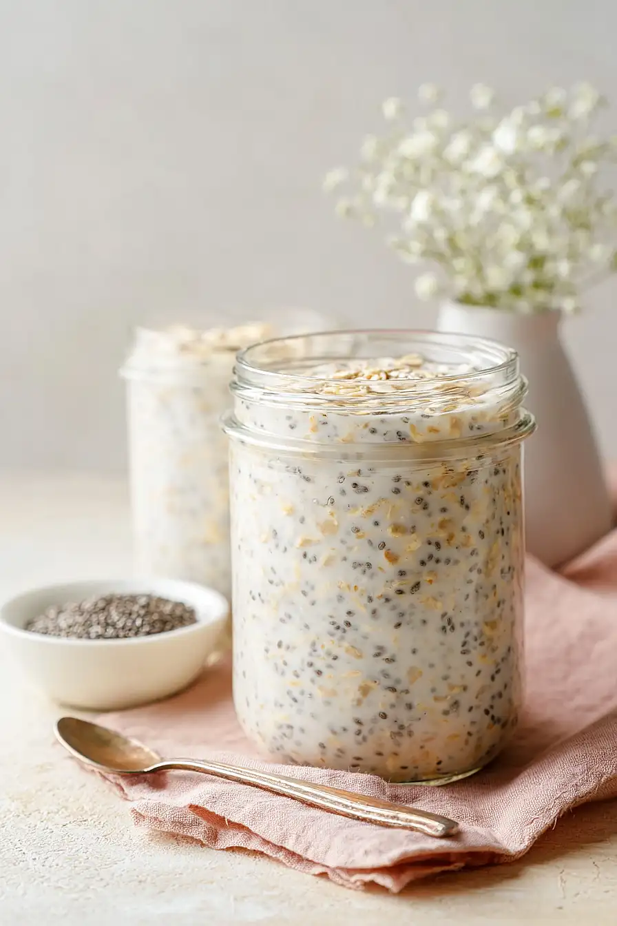 overnight oats with coconut milk and chia seeds