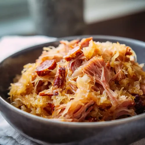 smoked pork hock and sauerkraut