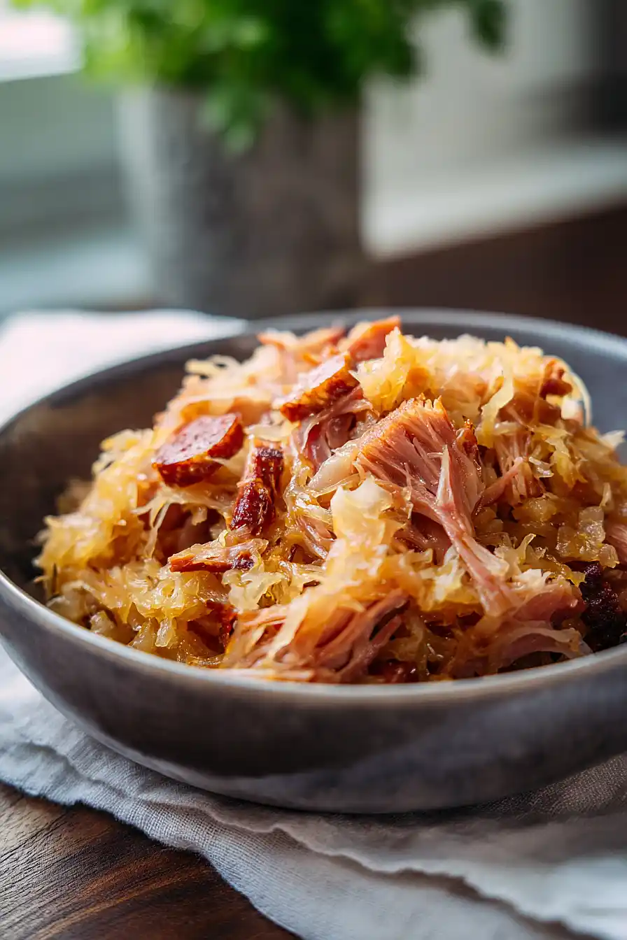 smoked pork hock and sauerkraut