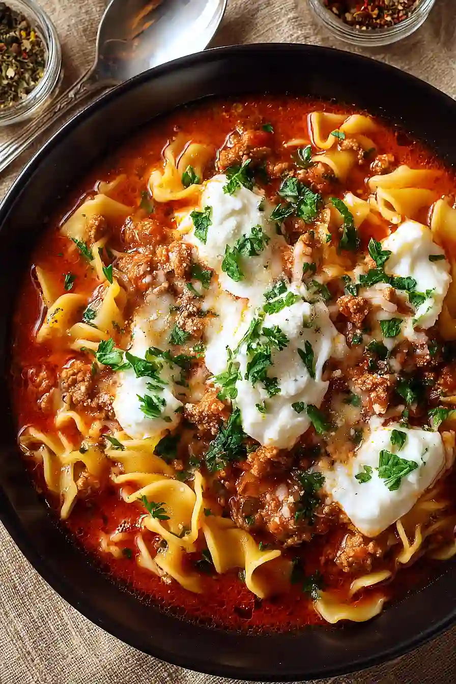 lasagna soup with egg noodles
