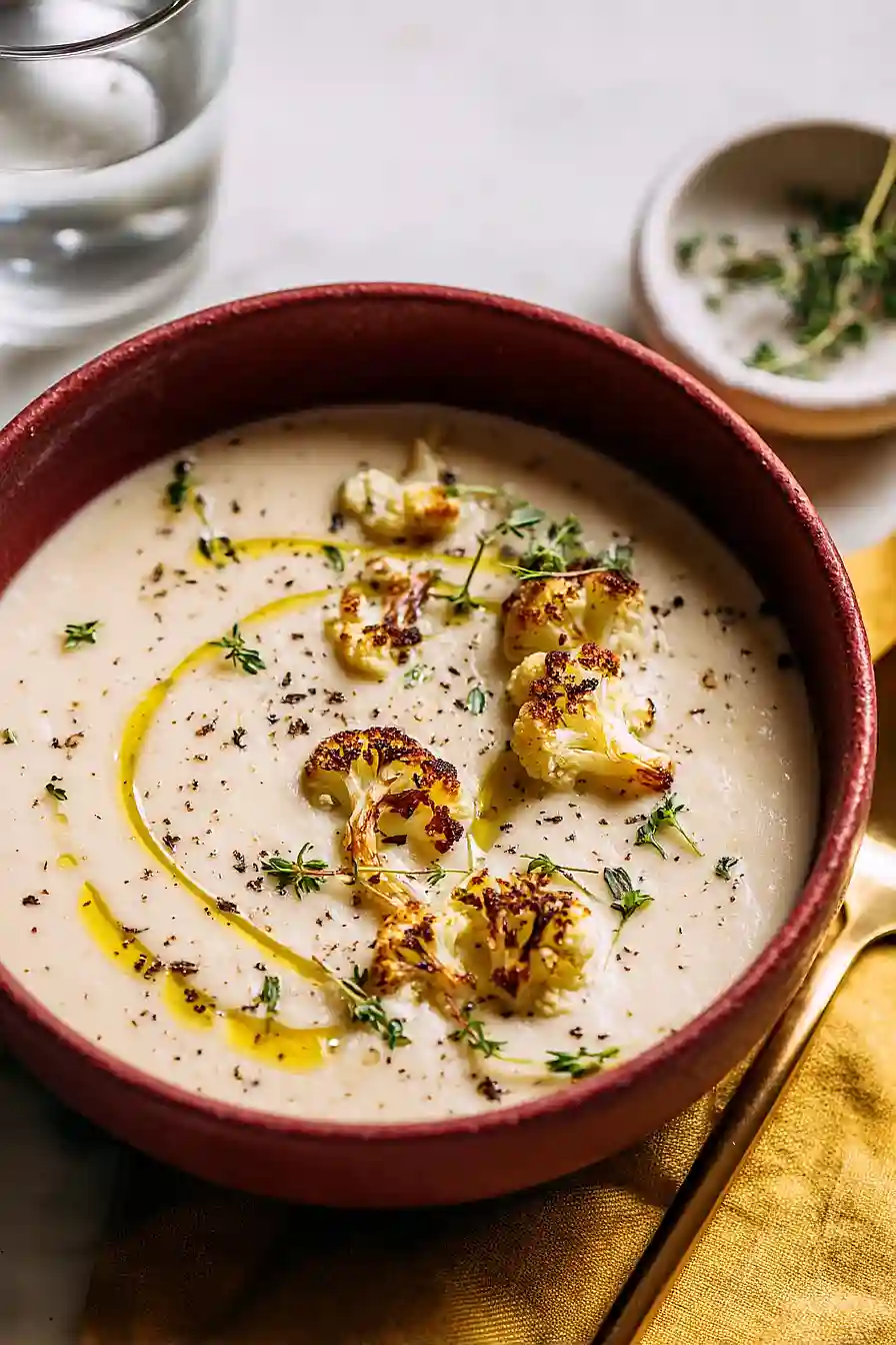 Roasted Garlic and Cauliflower Soup
