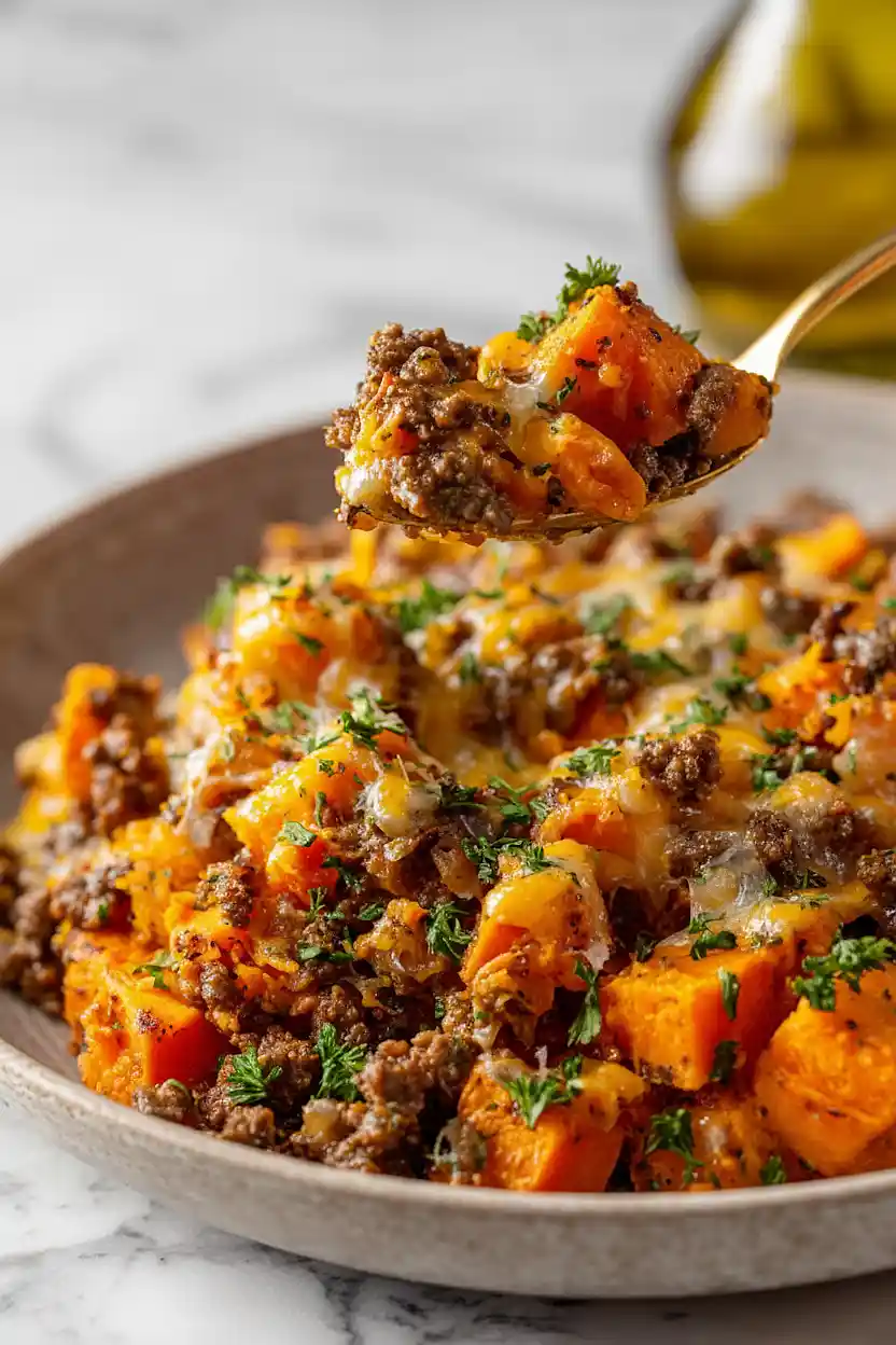sweet potato and ground beef casserole