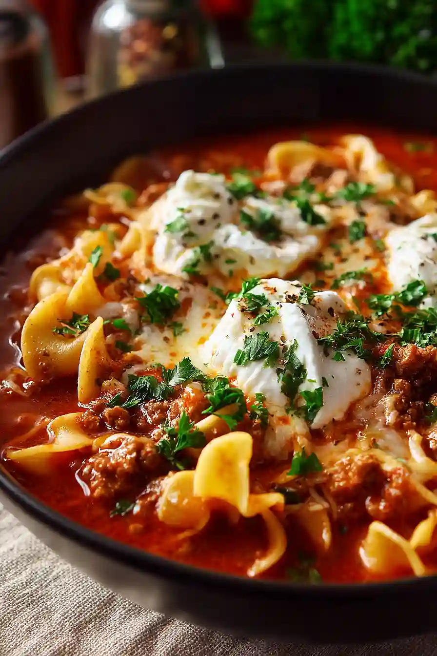 lasagna soup with egg noodles