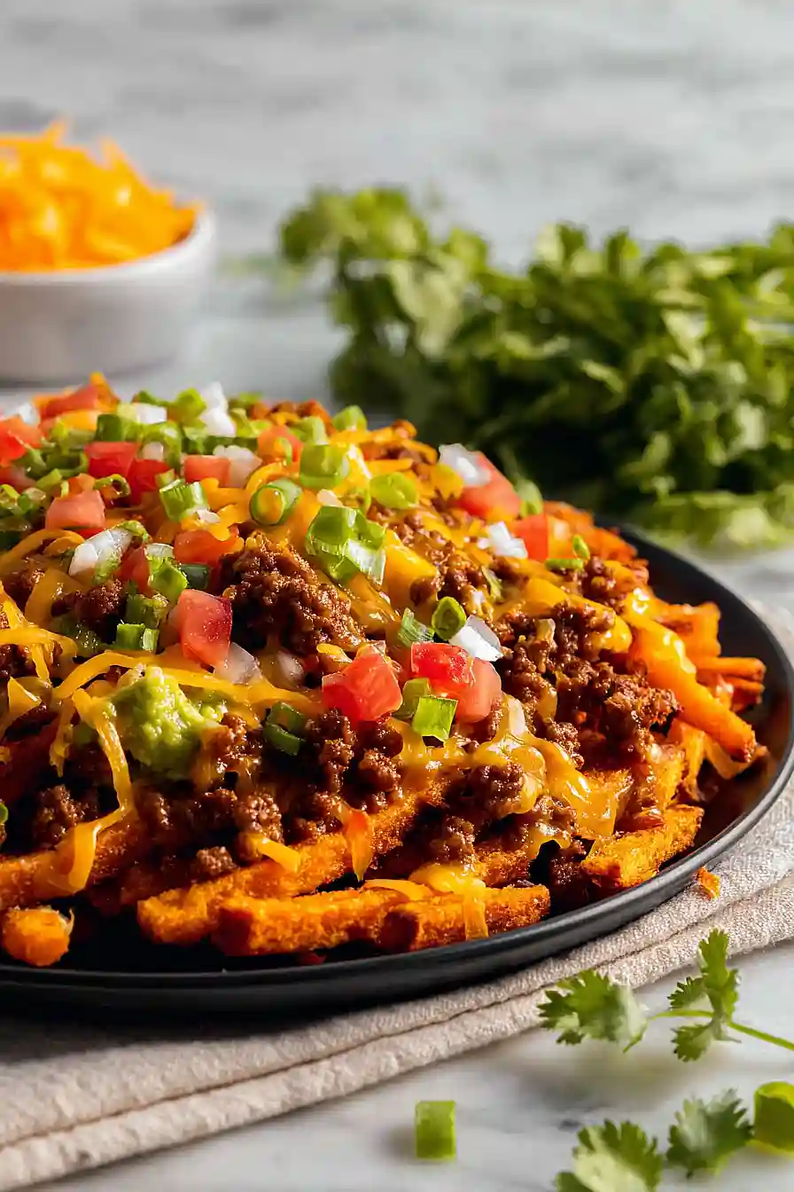 ground beef and sweet potato fries