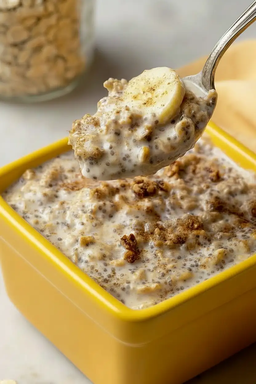 cinnamon overnight oats with chia seeds