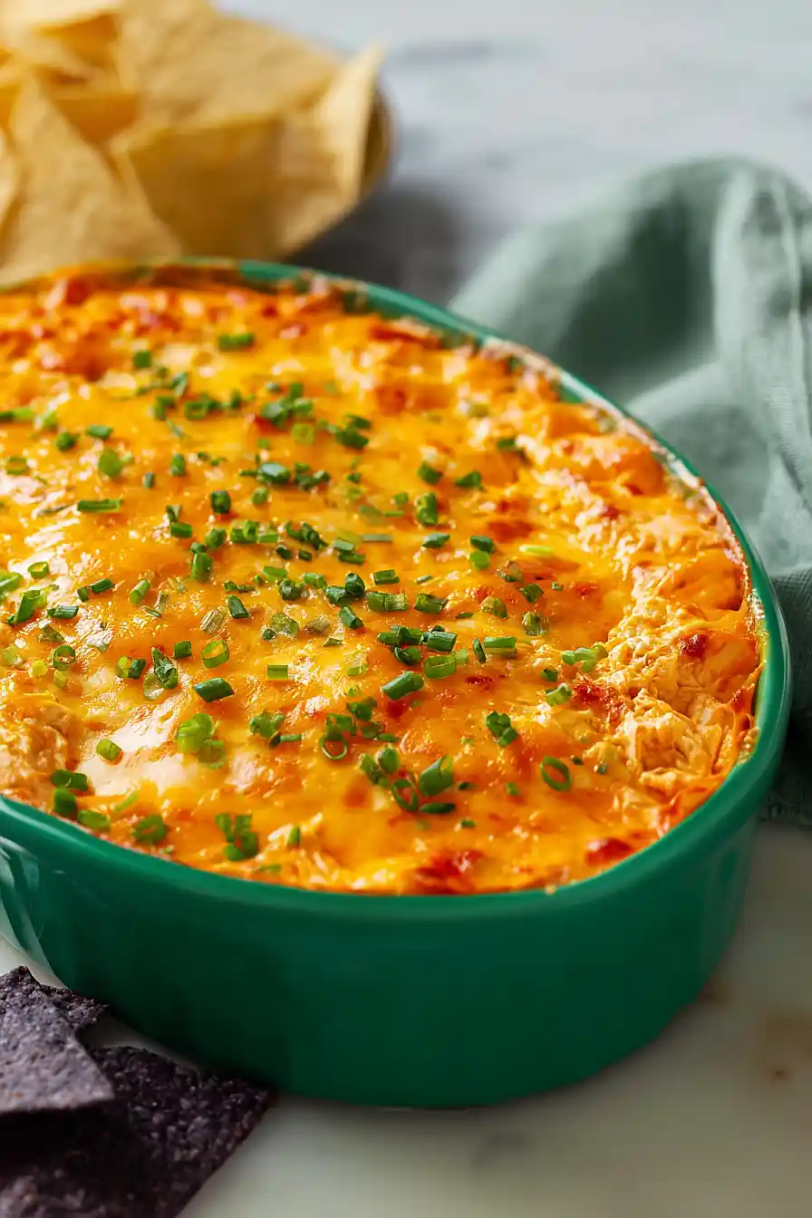 cottage cheese buffalo chicken dip with ranch seasoning
