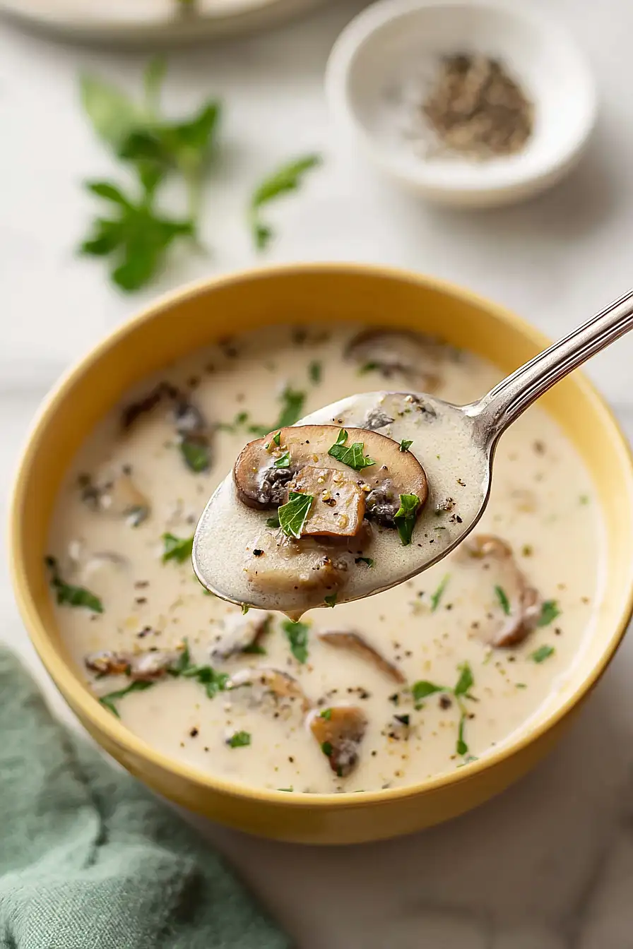 Creamy Garlic Mushroom Soup