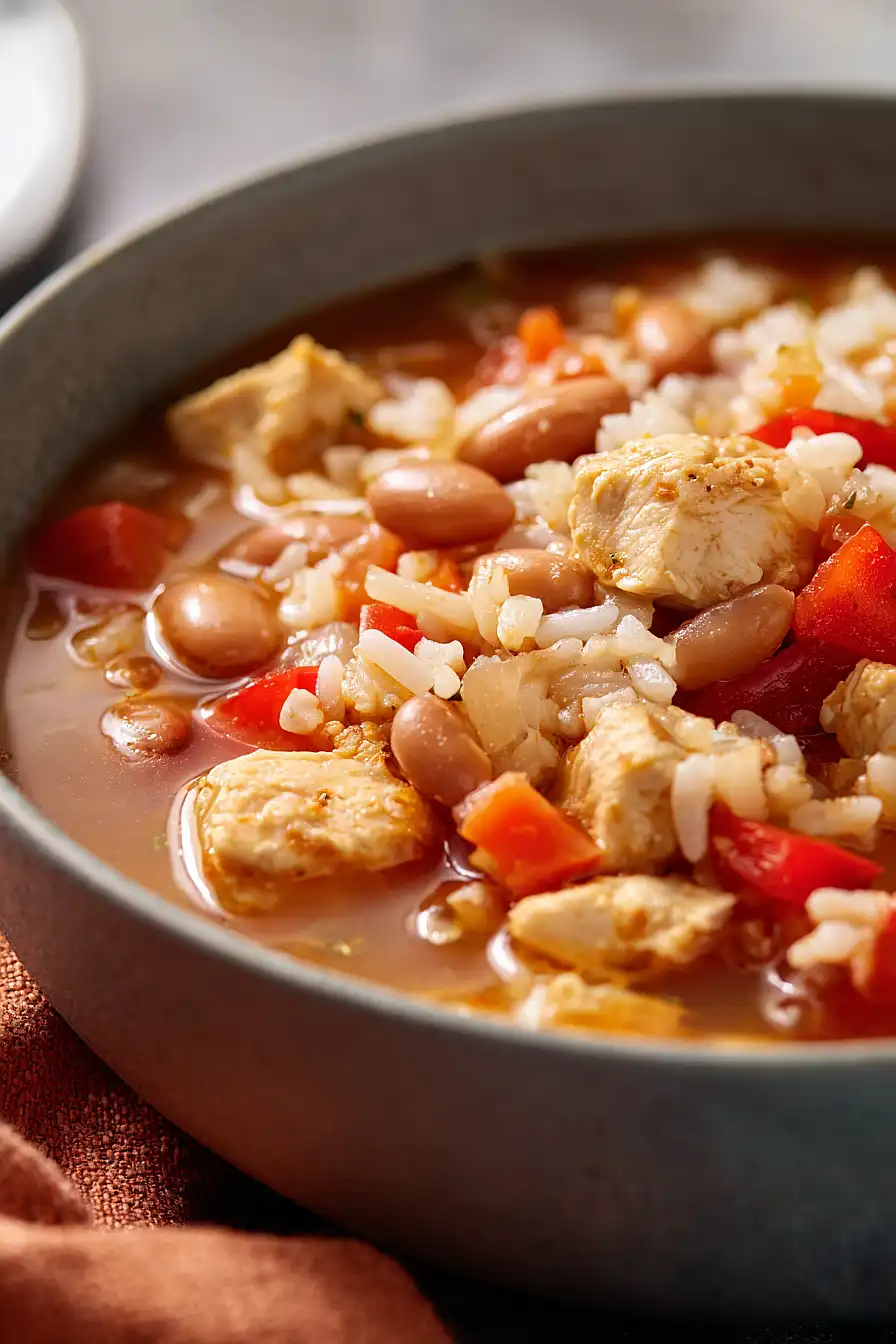 white chicken chili with rice