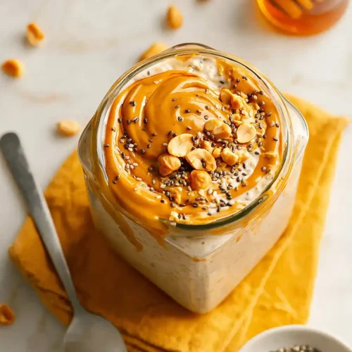 peanut butter overnight oats with chia seeds