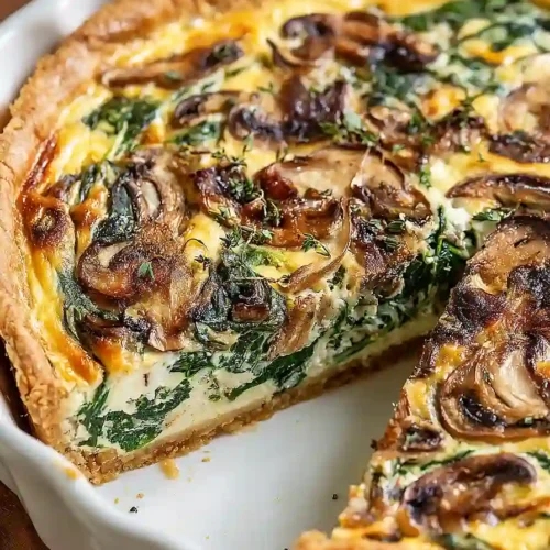 spinach and mushroom quiche