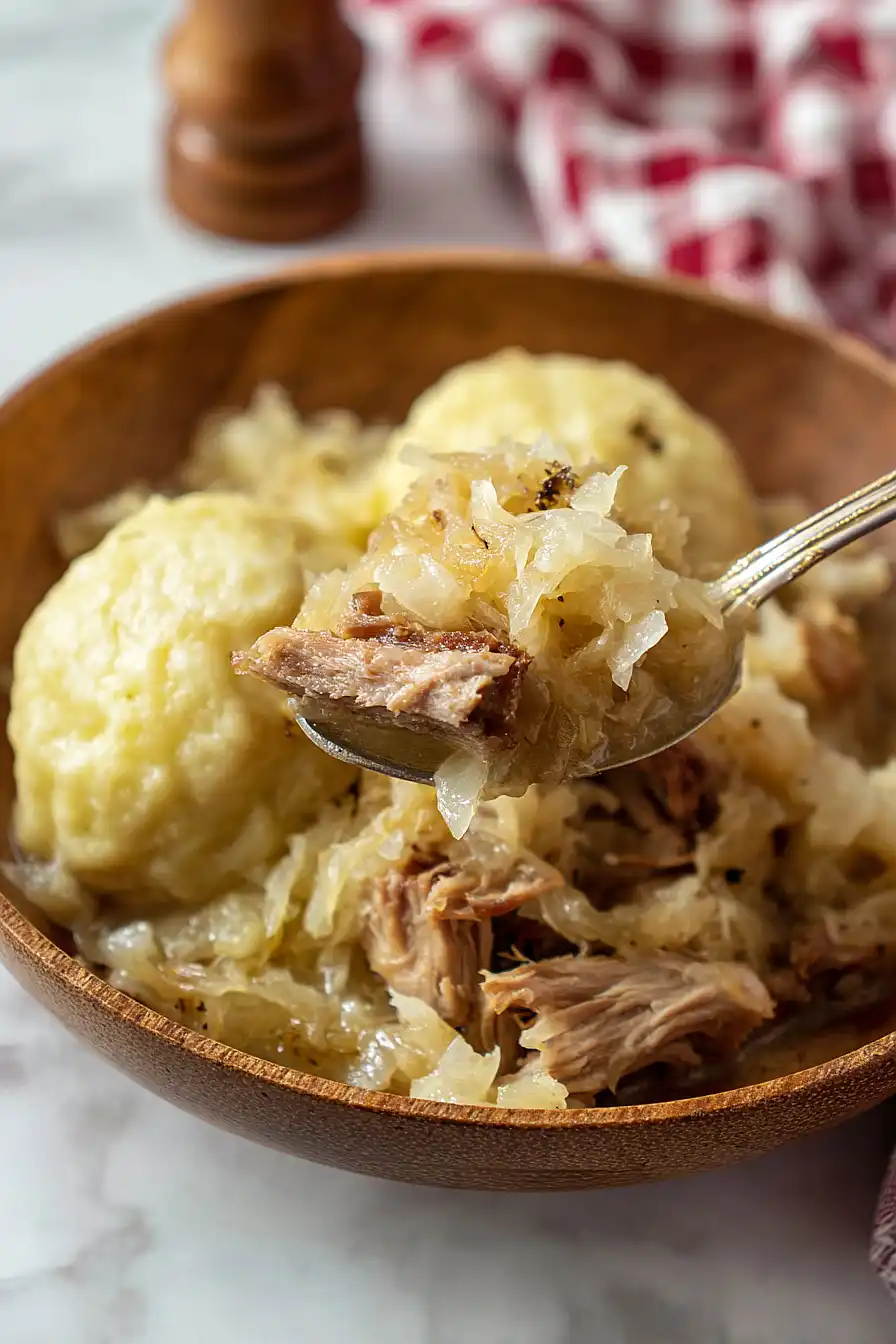 pork and sauerkraut with dumplings