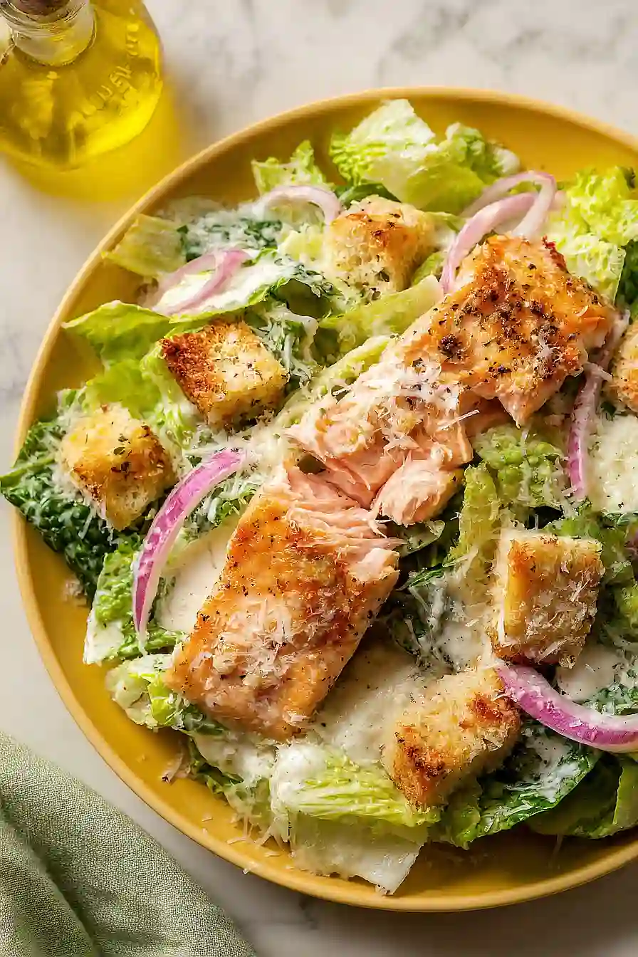parmesan crusted salmon caesar salad