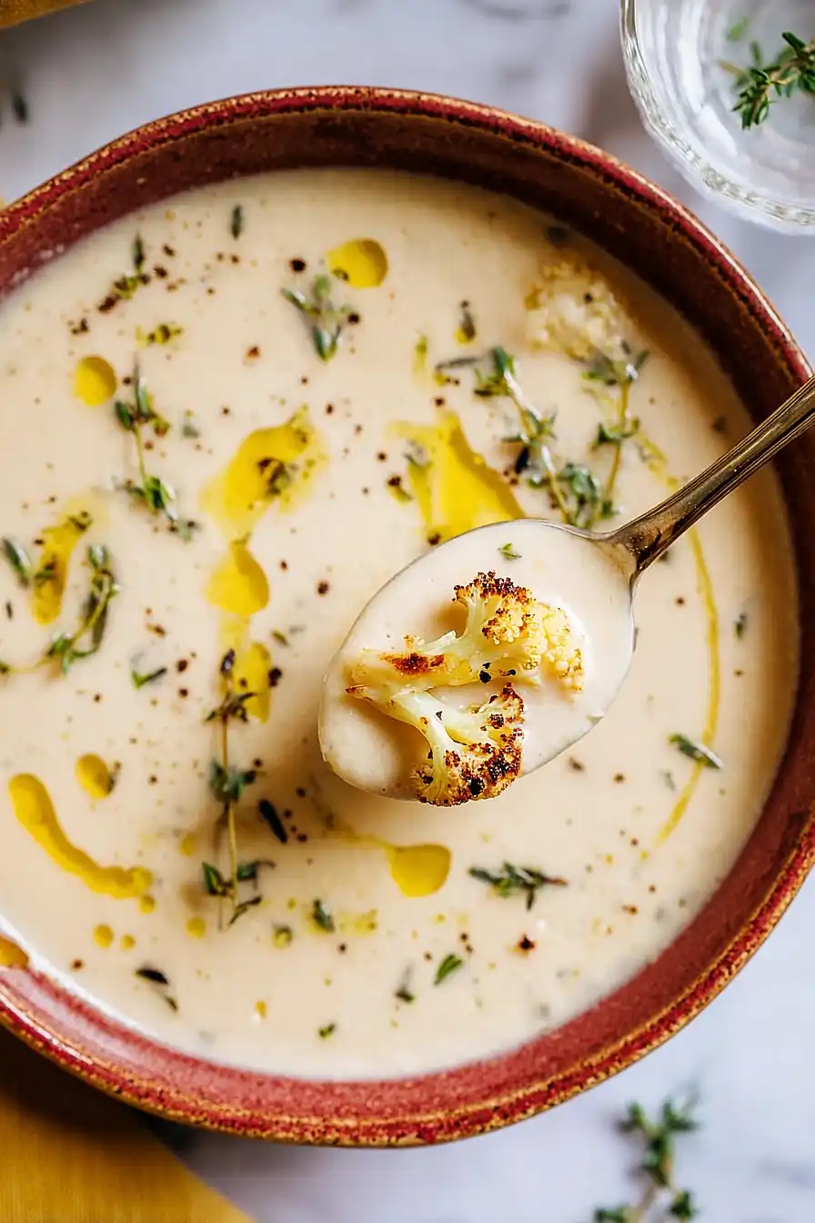 Roasted Garlic and Cauliflower Soup