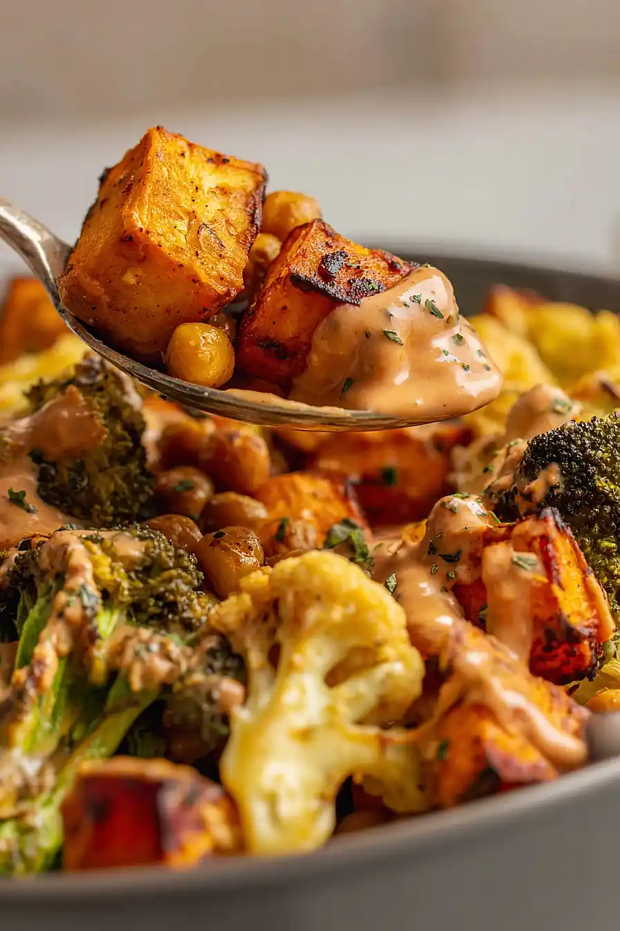 mediterranean roasted vegetables with chickpeas