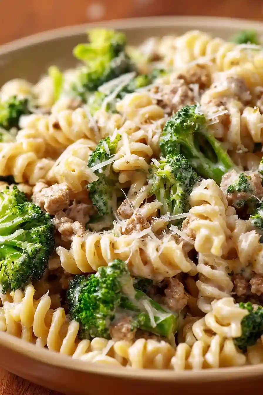 ground turkey alfredo pasta
