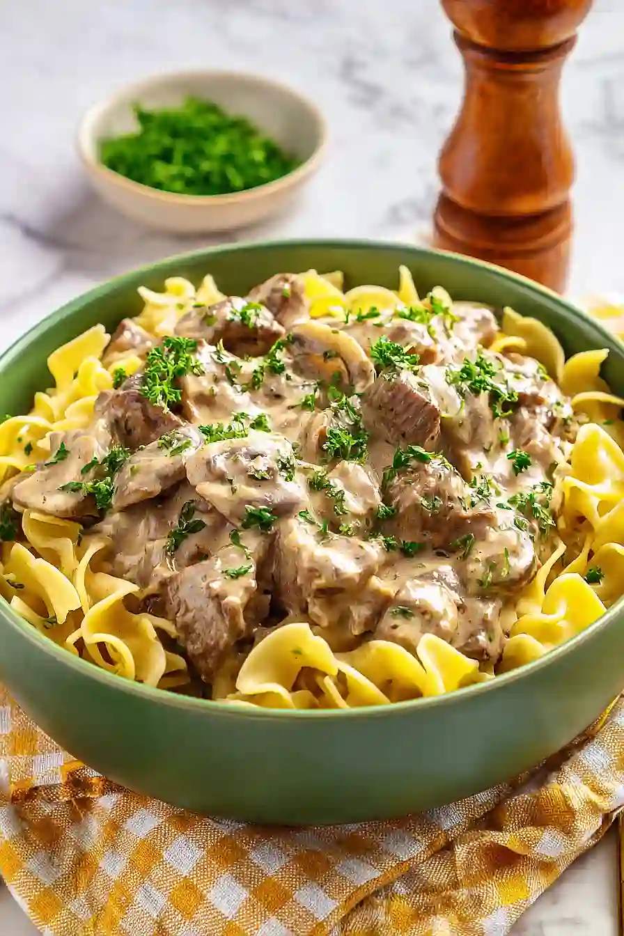 Slow Cooker Beef Stroganoff