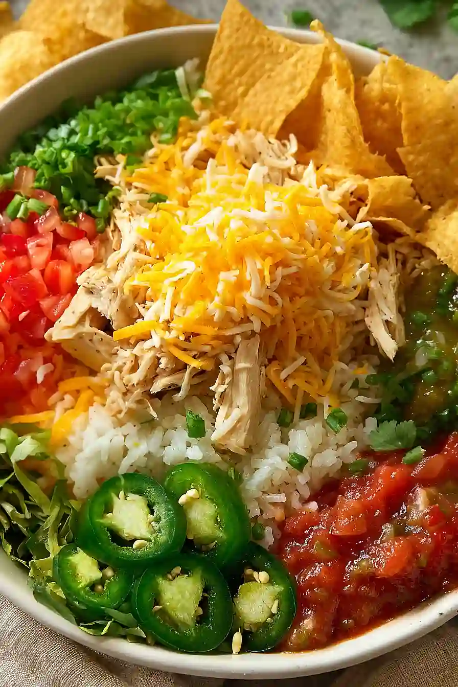 white chicken chili burrito bowls