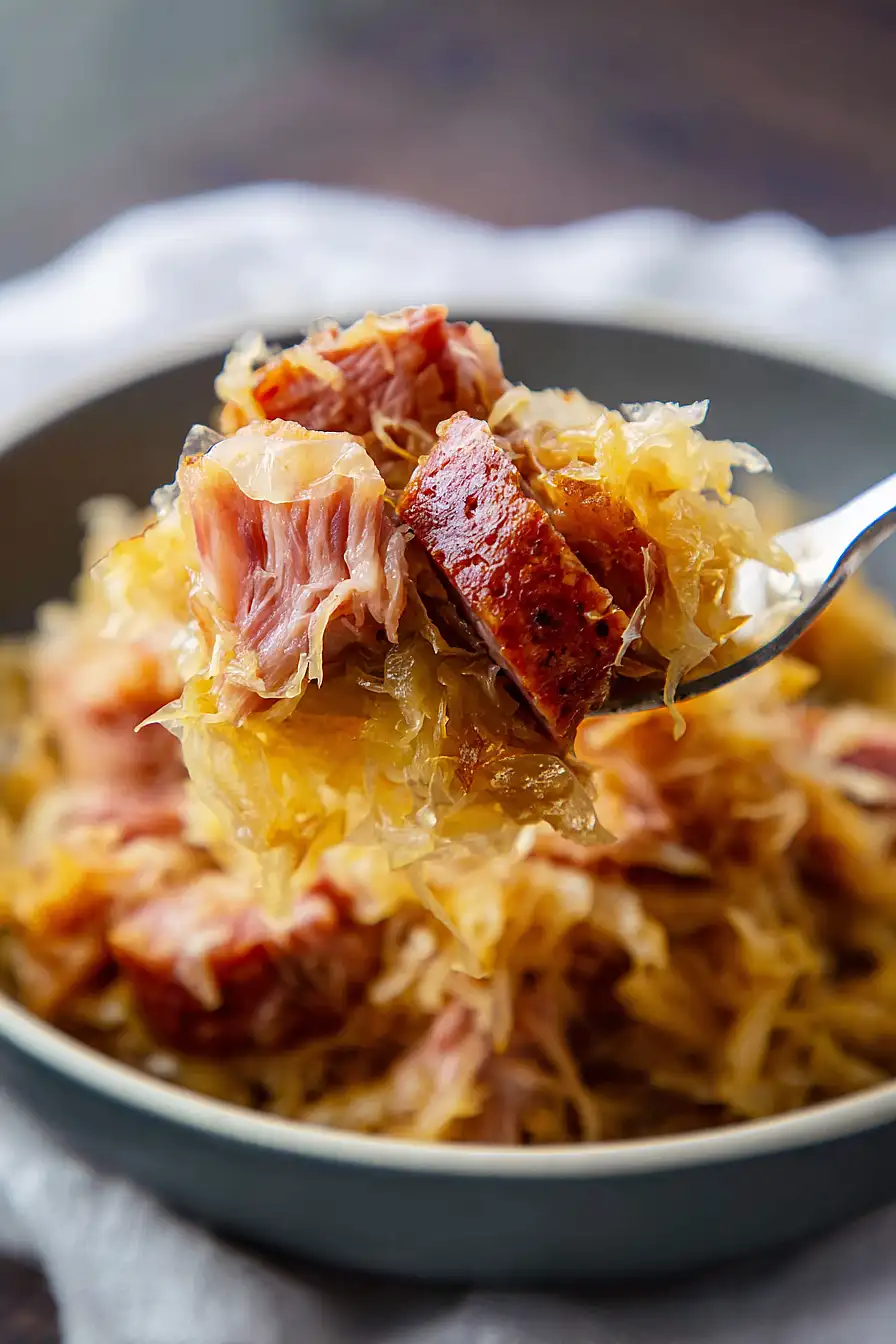 smoked pork hock and sauerkraut