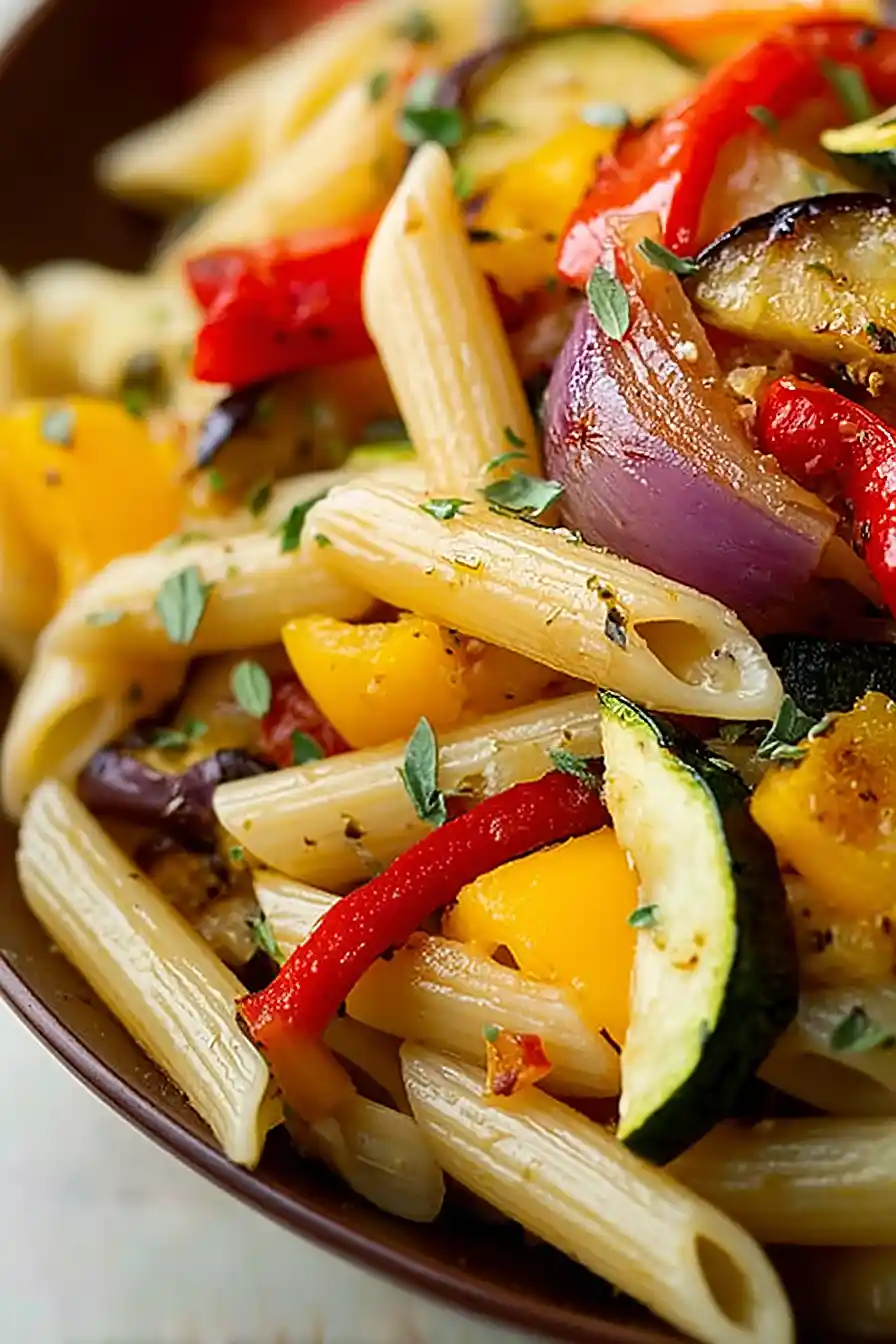 mediterranean roasted vegetables pasta