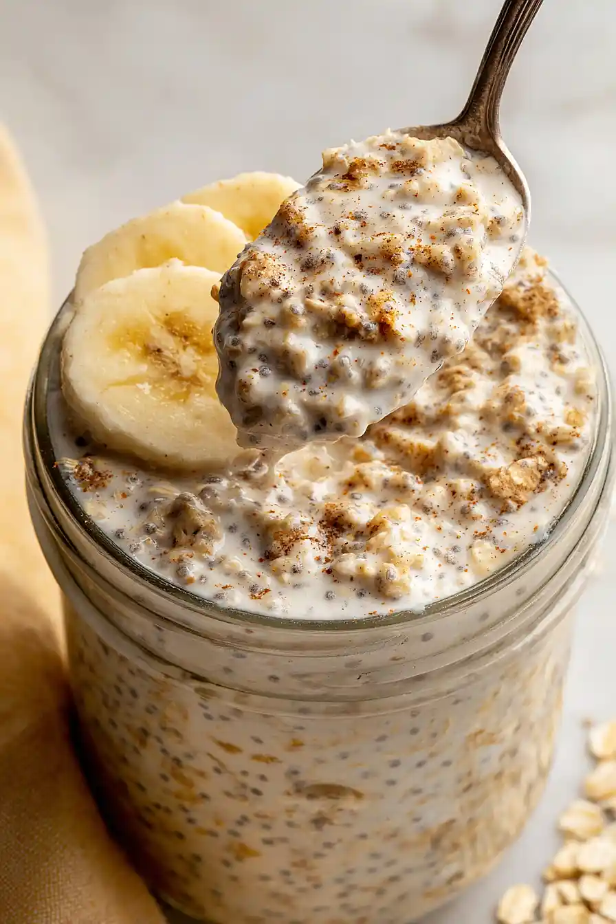 cinnamon overnight oats with chia seeds