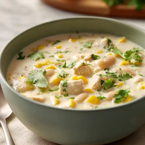 white chicken chili with alfredo sauce