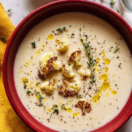 Roasted Garlic and Cauliflower Soup
