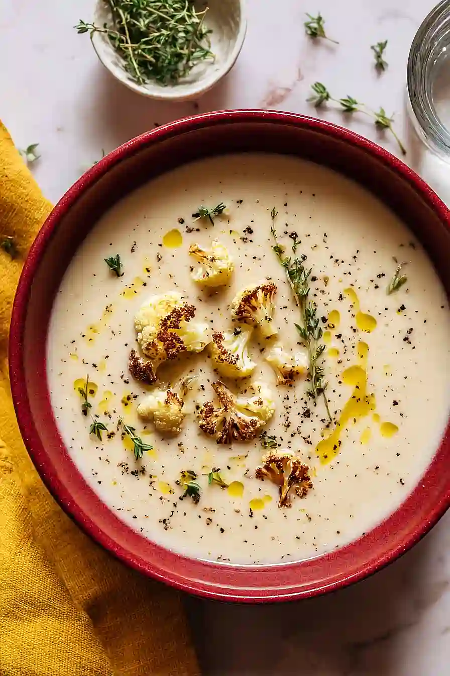 Roasted Garlic and Cauliflower Soup