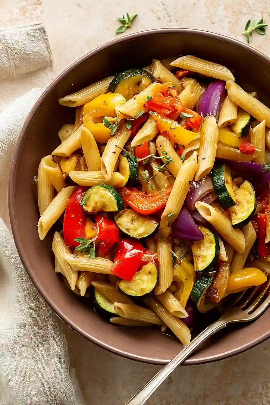 mediterranean roasted vegetables pasta