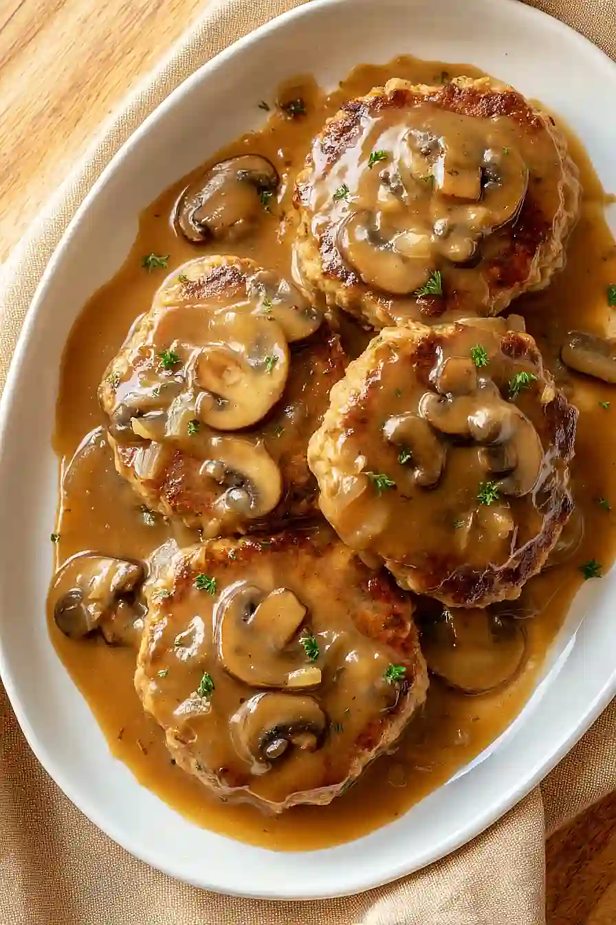 ground turkey patty with gravy