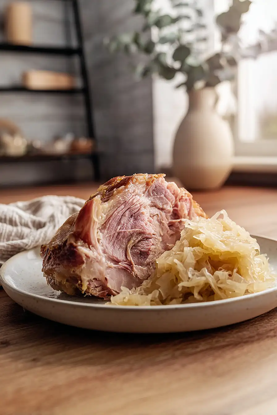 pork knuckle with sauerkraut