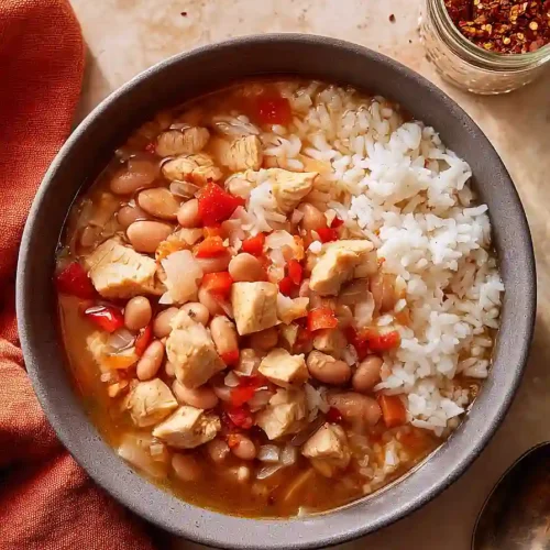white chicken chili with rice