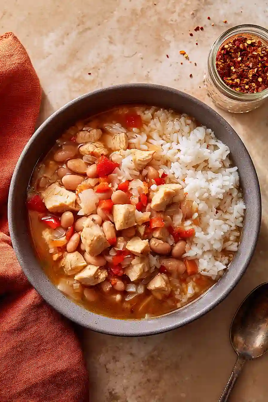 white chicken chili with rice