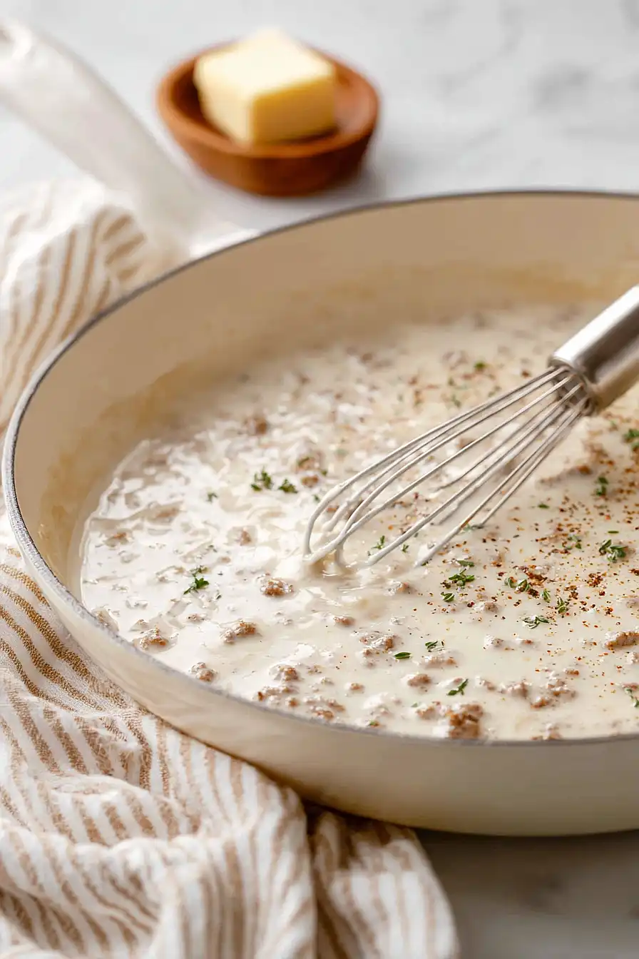 ground turkey white gravy