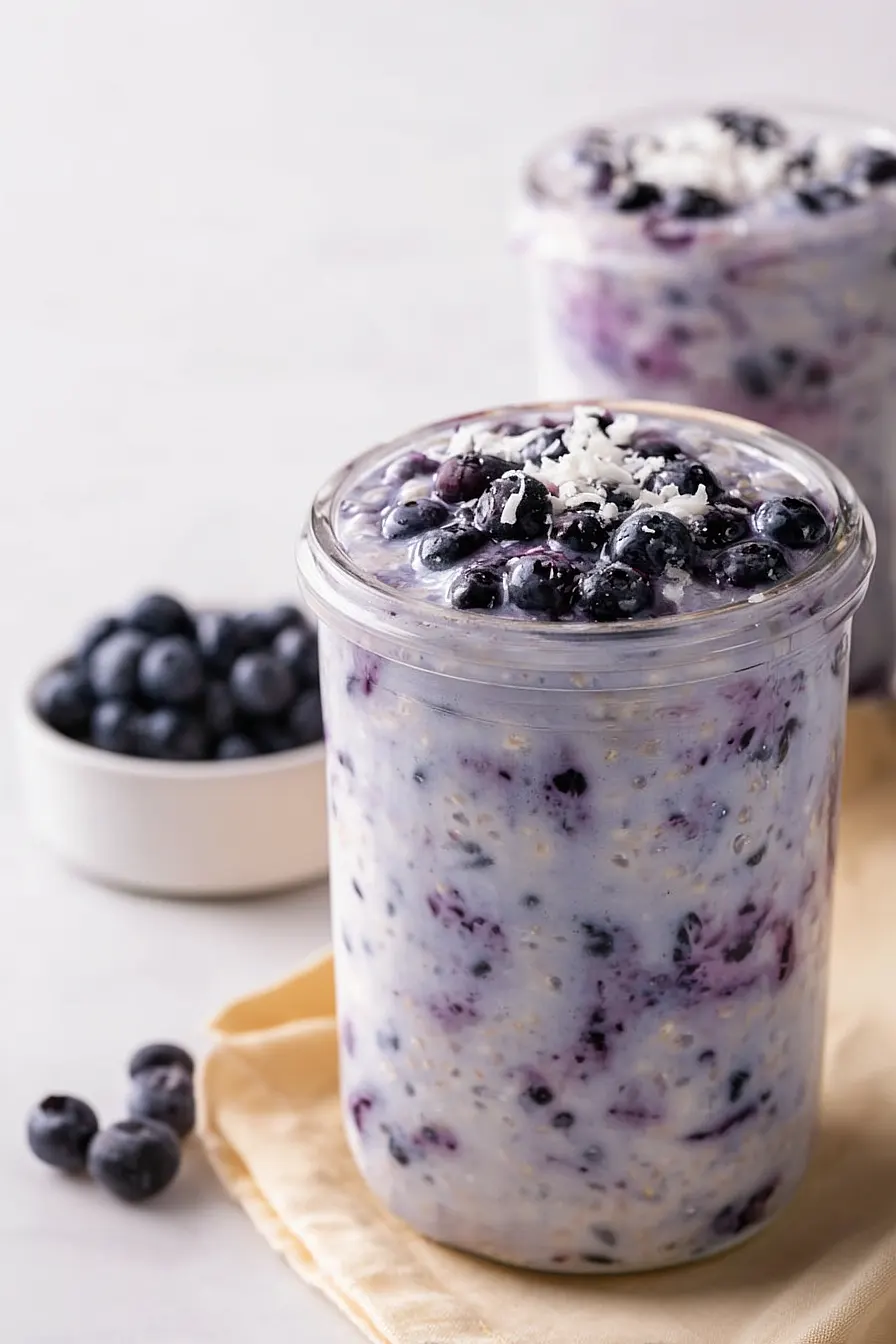 blueberry overnight oats with coconut milk