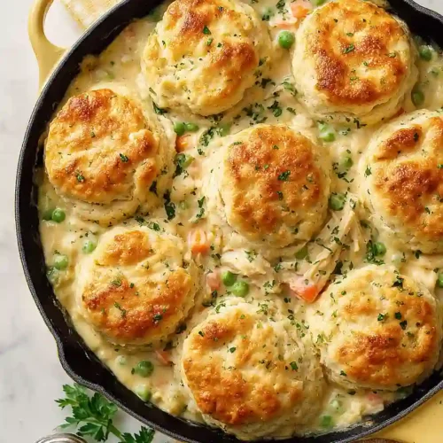 chicken pot pie with biscuits