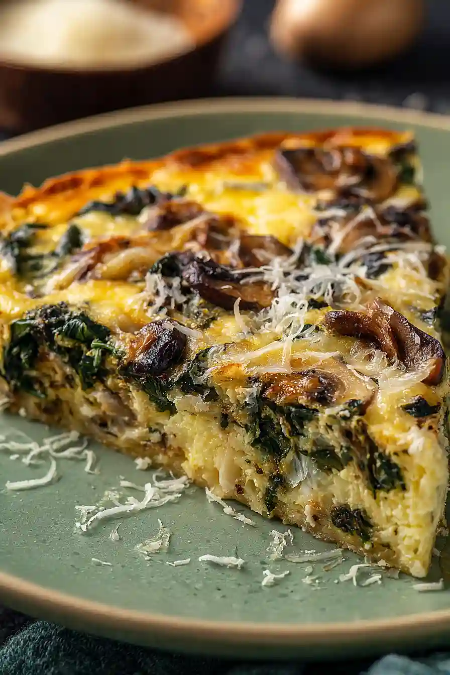 gluten free spinach and mushroom quiche