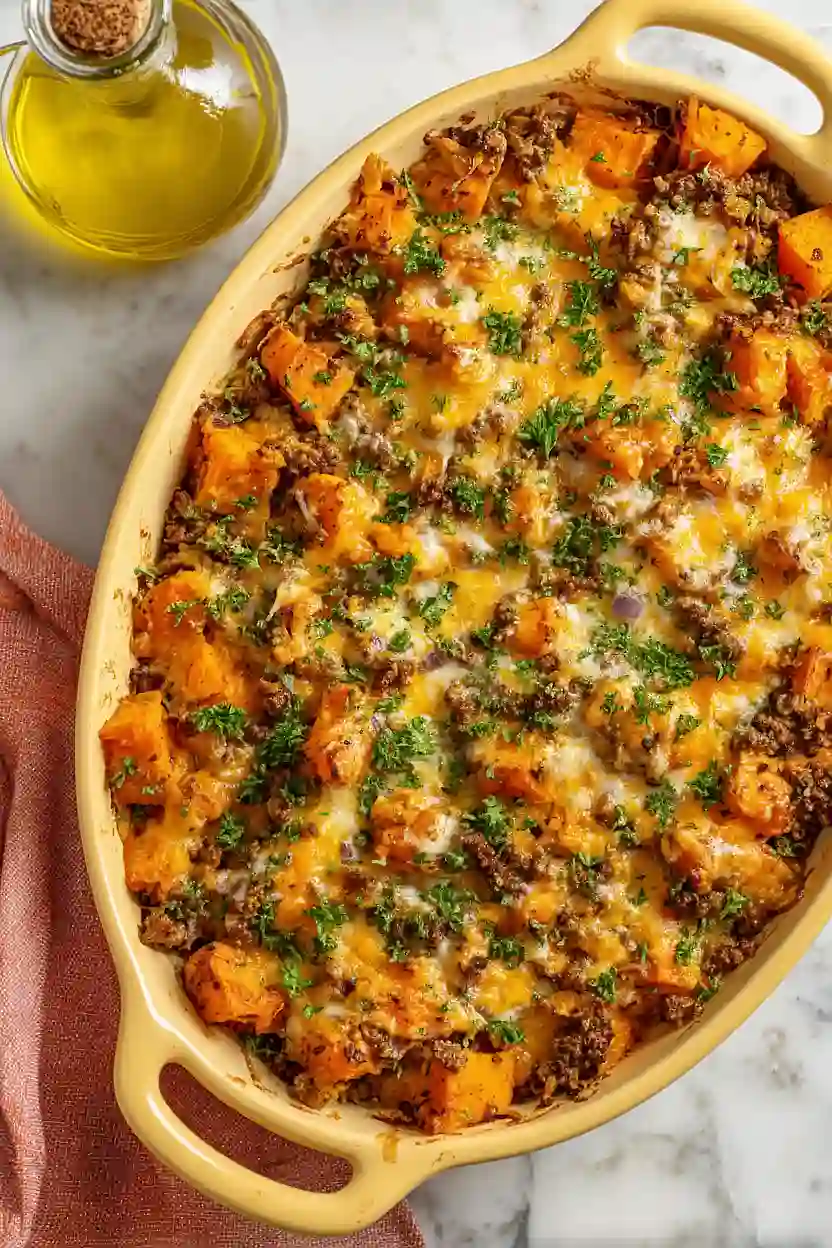 sweet potato and ground beef casserole