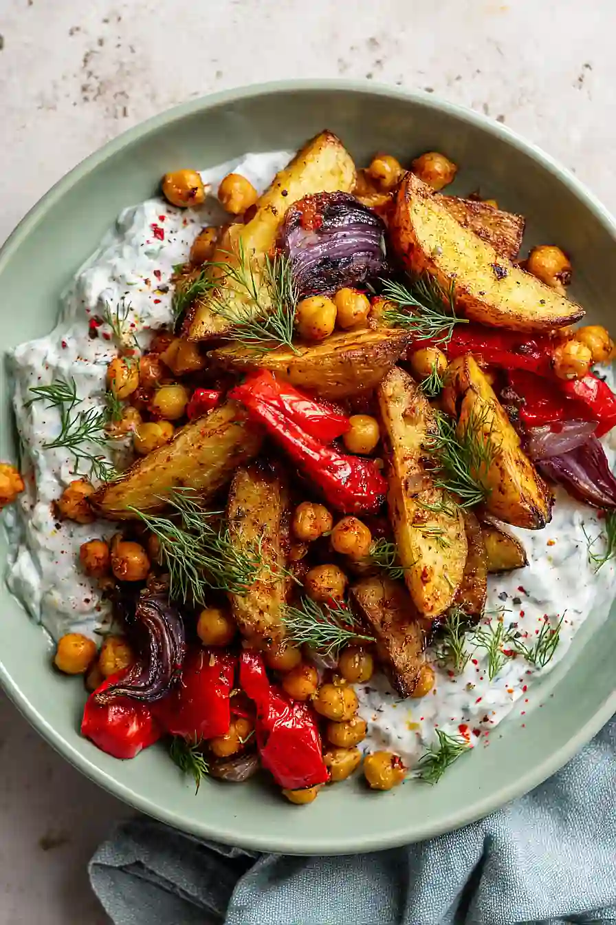mediterranean roasted vegetables bowl