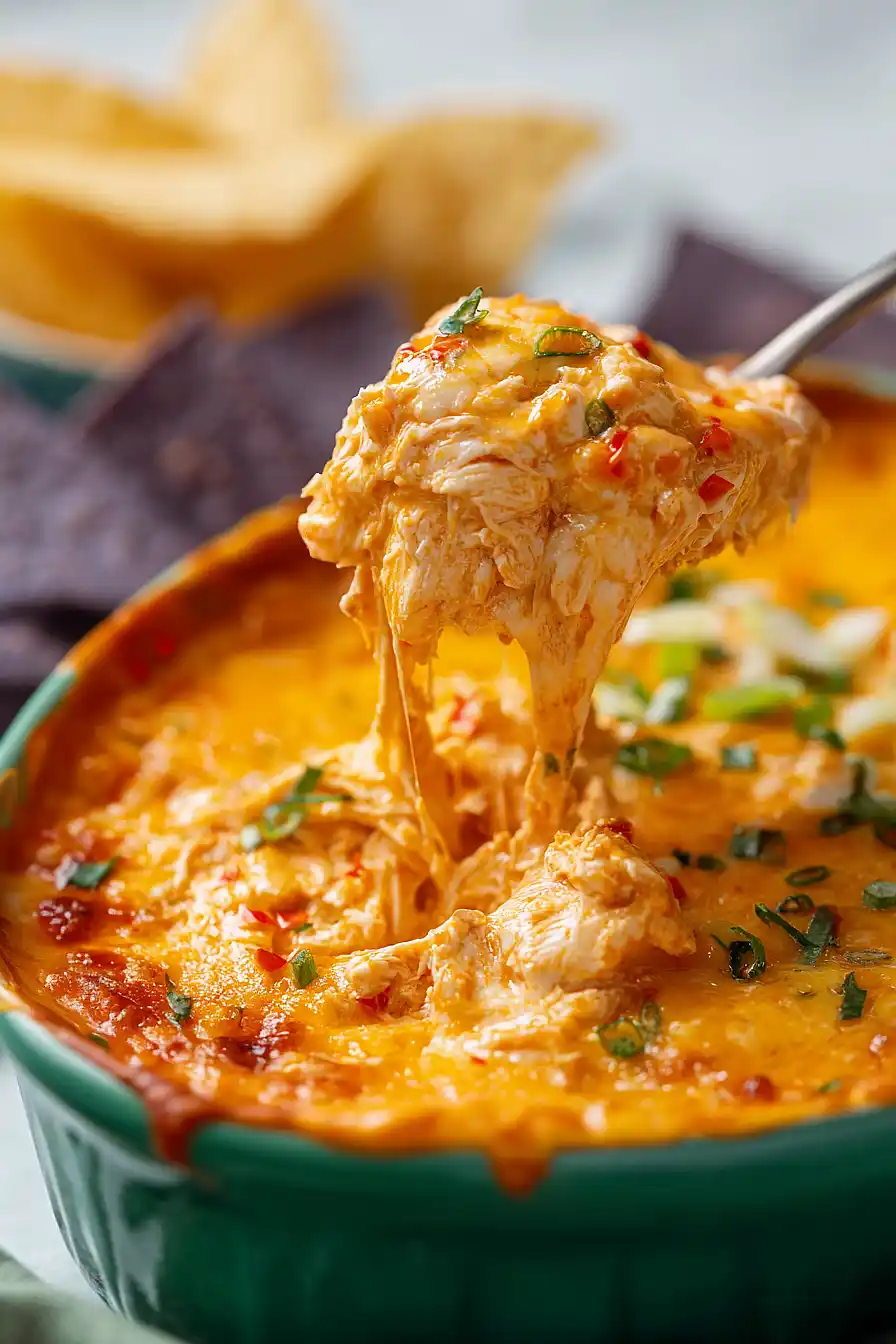 cottage cheese buffalo chicken dip with ranch seasoning