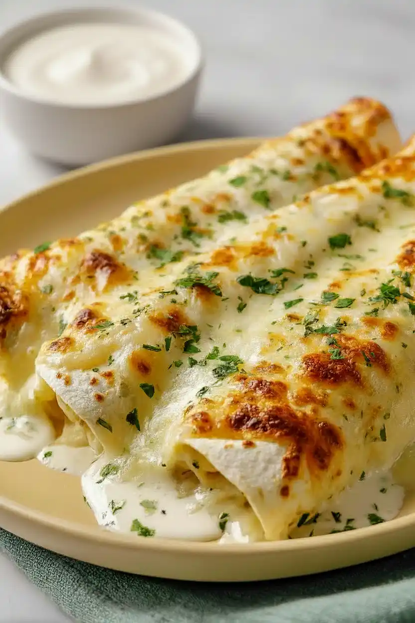 chicken enchiladas with white sauce
