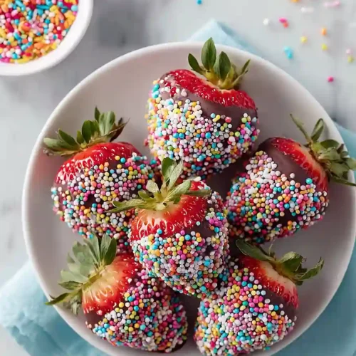 chocolate covered strawberries with sprinkles