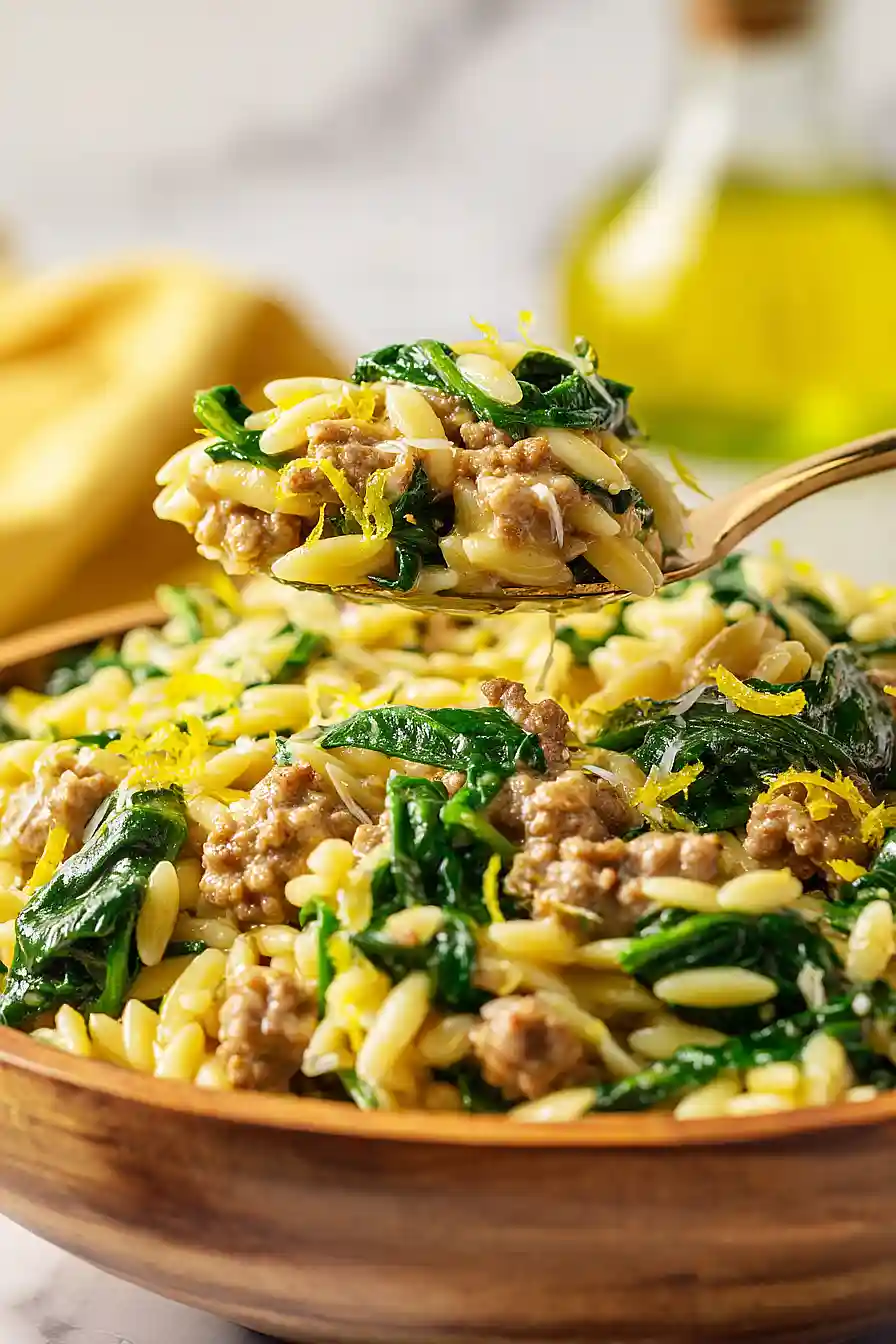 ground turkey spinach orzo