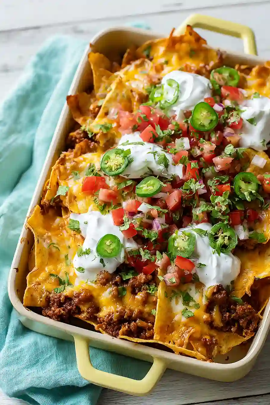 loaded nachos with ground turkey