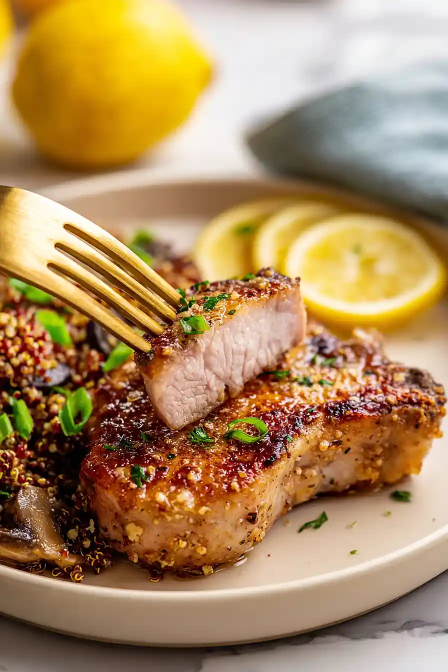 pork chops with quinoa