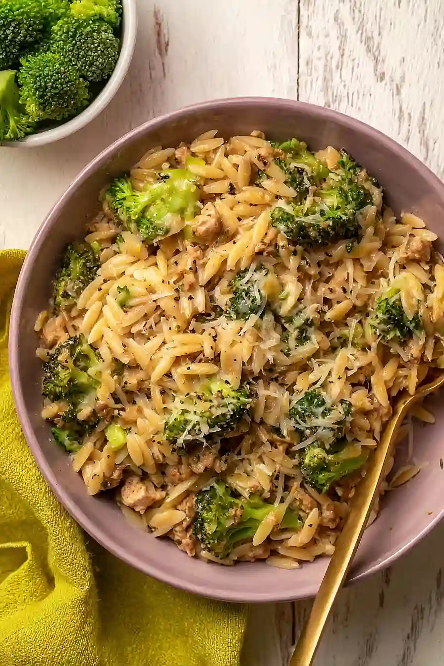 ground turkey and broccoli orzo